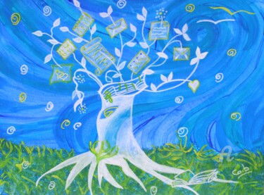 Peinture intitulée "Murmures de l'âme" par Corinne Brossier (Atelier de l'imaginaire), Œuvre d'art originale, Acrylique