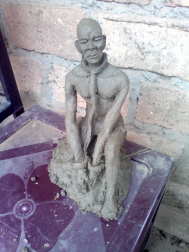 Sculpture intitulée "Esclaves" par Élysée Nguadio, Œuvre d'art originale