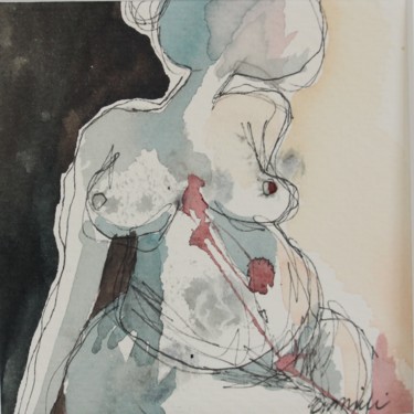 Painting titled "Woman" by Eva Wiren, Original Artwork, Ink
