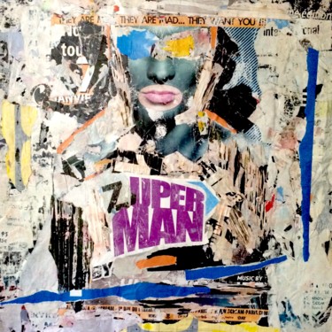 Collages titled "Zuper Man - Mythe o…" by Kerkhove Kerkhove (DomKcollage), Original Artwork, Paper
