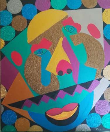 Peinture intitulée "Visage" par Pascal, Œuvre d'art originale, Acrylique