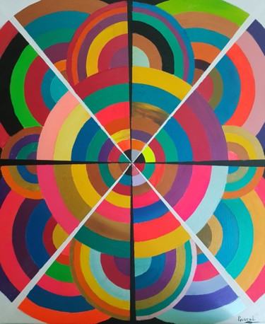 Peinture intitulée "Coullcercle" par Pascal, Œuvre d'art originale, Acrylique