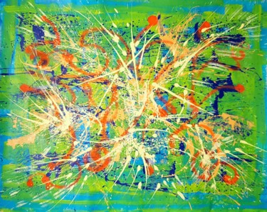 N° 70.34 Végétal Peinture intitulée "N° 70.34 Végétal" par Isa-L, Œuvre d'art originale, Acrylique