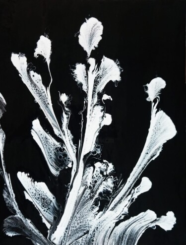 Peinture intitulée "Bouquet blanc (Séri…" par R Devarrewaere, Œuvre d'art originale, Acrylique