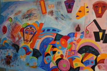 Peinture intitulée "Africa" par Marie-Françoise Gallone, Œuvre d'art originale, Acrylique Monté sur Châssis en bois