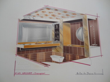 Design intitulée "Salle de Bains 1" par Roger Fayolle, Œuvre d'art originale, Meuble