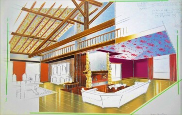 Design intitulée "Projet Décoration S…" par Roger Fayolle, Œuvre d'art originale, Meuble