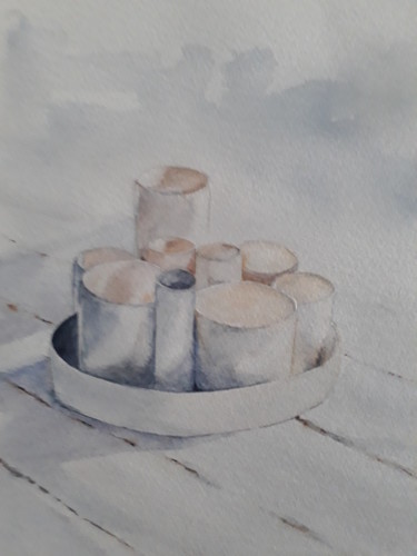 Painting titled "fragile" by Claude Berghmans, Original Artwork, Watercolor