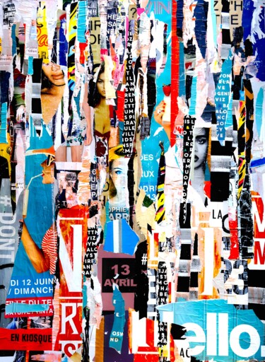Hello Collages intitulée "Hello" par Kerkhove Kerkhove (DomKcollage), Œuvre d'art originale, Collages