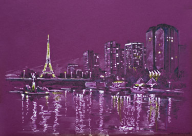 Drawing titled "Unexpected Paris" by Aleksandr Petrunin, Original Artwork, Ink