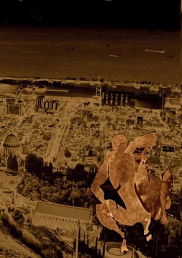 Malarstwo zatytułowany „erotyk Hajfa 2 sepia” autorstwa Małgorzata Krasucka, Oryginalna praca, Olej