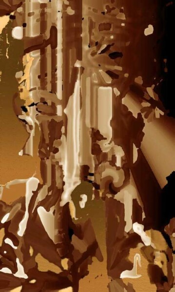 제목이 "abstrakcja1 sepia"인 디지털 아트 Małgorzata Krasucka로, 원작