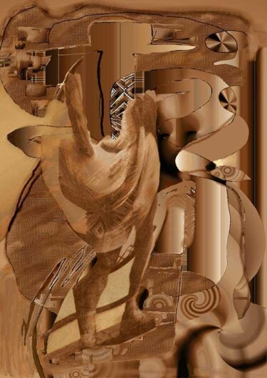 제목이 "abstrakcja 6 sepia"인 디지털 아트 Małgorzata Krasucka로, 원작