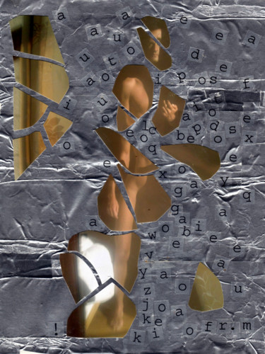 Collages intitulée "Autoportrait - Pens…" par Boyfred, Œuvre d'art originale, Collages