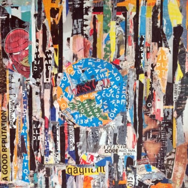 拼贴 标题为“Reputation (good)” 由Dominique Kerkhove (DomKcollage), 原创艺术品, 拼贴 安装在木质担架架上