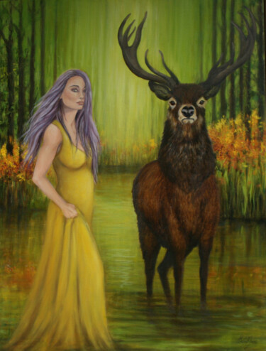 Sacred Grove Painting titled "Sacred Grove" by Jane Moore, Original Artwork, Oil