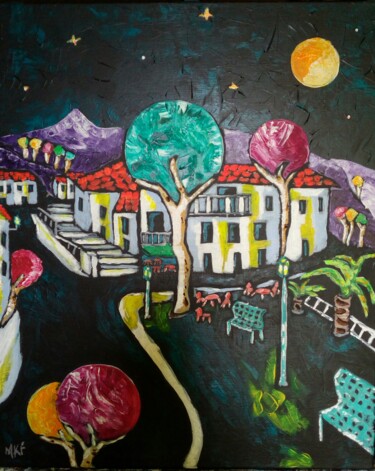 Peinture intitulée "La Plaza." par Marc Felix, Œuvre d'art originale, Acrylique