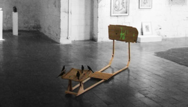 Sculpture intitulée "La condition de l'H…" par Baptiste Vanweydeveldt, Œuvre d'art originale, Bois
