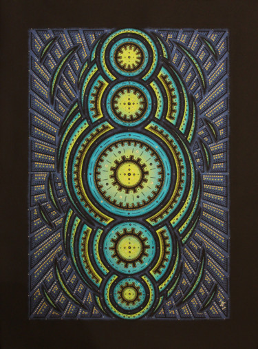 Cycle iridescent Peinture intitulée "Cycle iridescent" par Jonathan Pradillon, Œuvre d'art originale, Acrylique