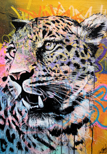 Peinture intitulée "LEOPARD" par Art De Noé, Œuvre d'art originale, Acrylique