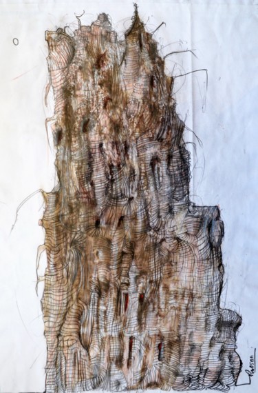 图画 标题为“Turmbau zu Babel (6)” 由Stephan Rodriguez Warnemünde, 原创艺术品, 孔戴