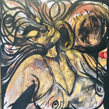 绘画 标题为“Mi Aroma de Mujer” 由Sonia Weber (Sonia la Cubana), 原创艺术品, 丙烯 安装在木质担架架上