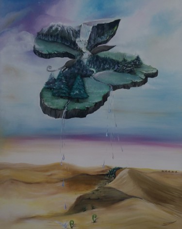 Les gouttes de l' espoir Peinture intitulée "Les gouttes de l' e…" par Sylvie, Le Chant Du Vent, Œuvre d'art originale, Huile Monté sur Châssis en bo…