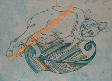 Painting titled "Sphynx-2 Iceboarding" by Jodi Croft, Original Artwork