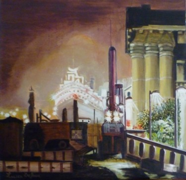 Peinture intitulée "B 52 - Zattere ai G…" par Lucien Dufour, Œuvre d'art originale, Huile