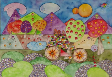 Peinture intitulée "douceur estivale" par Kpbc, Œuvre d'art originale, Aquarelle