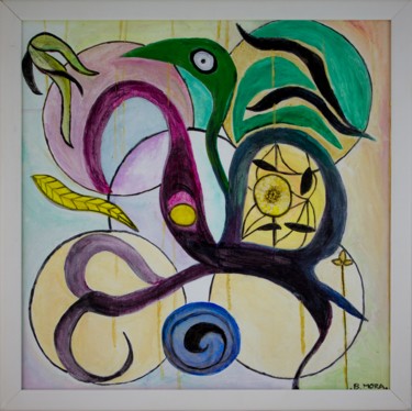 Serpents Peinture intitulée "Serpents" par Bernadette Mora, Œuvre d'art originale