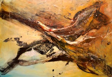 Peinture intitulée "le combat de l'ange" par Jypc, Œuvre d'art originale
