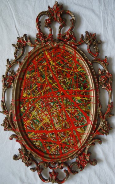Peinture sur miroir n° 11 Design intitulée "Peinture sur miroir…" par N.M.Mathieu, Œuvre d'art originale, Autre