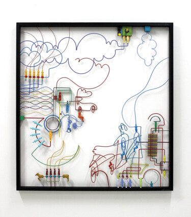 雕塑 标题为“eletronic-cloud-146…” 由Dek, 原创艺术品, 铸件 安装在其他刚性面板上