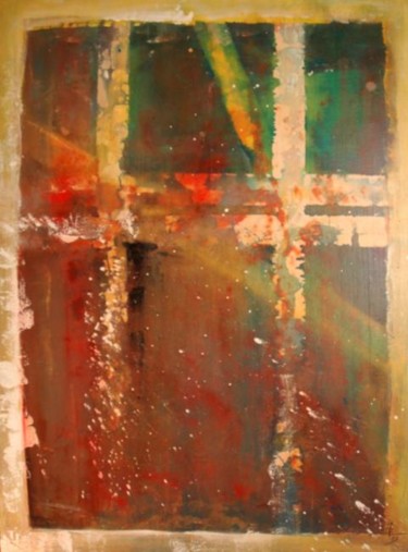 Peinture intitulée "soleil rouge" par Jypc, Œuvre d'art originale
