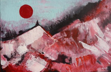 Peinture intitulée "Le chaos de la lune…" par Clau Redier-Clément, Œuvre d'art originale, Acrylique Monté sur Carton