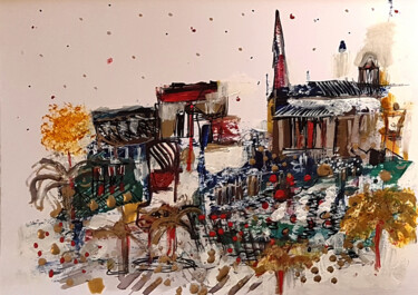 Peinture intitulée "Havre sur le crayon" par Muriel Cayet, Œuvre d'art originale