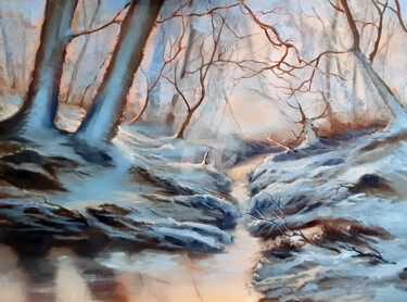Painting titled "A Mornings Embrace…" by Elizabeth Williams, Original Artwork, Oil