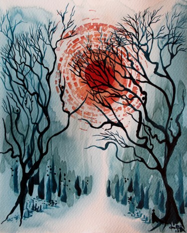 Peinture intitulée "Où êtes-vous? Aquar…" par Clau Redier-Clément, Œuvre d'art originale, Aquarelle