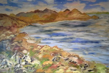 Painting titled "LAKE ALTUS AUTUMN" by David Cade, Original Artwork, Oil