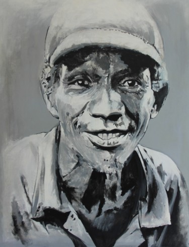 Peinture intitulée "Pecheur Malgache" par Laurent Brizzi, Œuvre d'art originale
