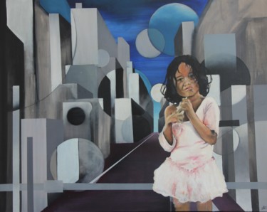 Peinture intitulée "Fille Malgache" par Laurent Brizzi, Œuvre d'art originale