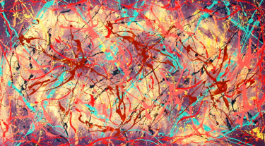 N° 142 Magique Peinture intitulée "N° 142 Magique" par Isa-L, Œuvre d'art originale, Acrylique Monté sur Châssis en bois