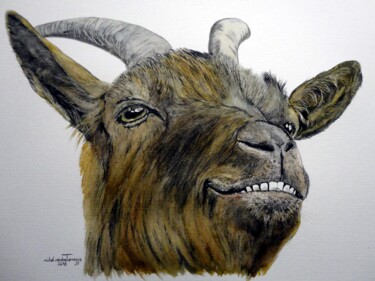Painting titled "JE  TE  TIENS  PAR…" by Michel Cendra-Terrassa, Original Artwork, Watercolor