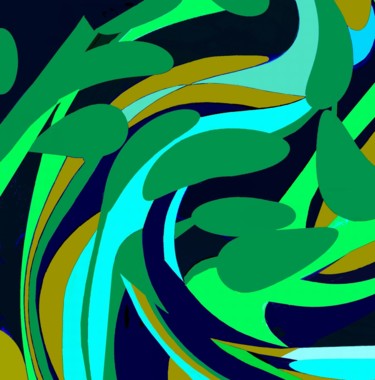 Digital Arts titled "Irish Clover - Green" by Peter Jalesh, Original Artwork, Digital Painting