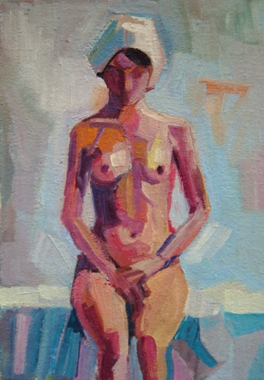 Painting titled "Nude 1" by Maja Djokic Mihajlovic, Original Artwork, Oil