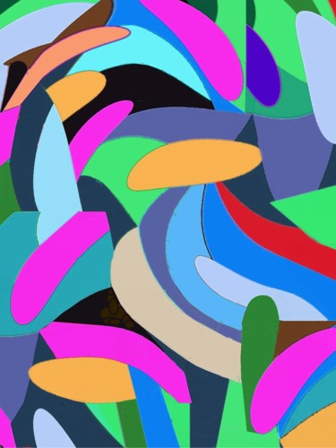 Digital Arts titled "aquatic Flowers II" by Peter Jalesh, Original Artwork, Digital Painting