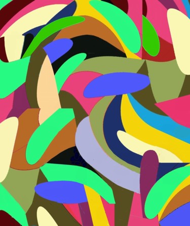 Digital Arts titled "Aquatic Flowers IV" by Peter Jalesh, Original Artwork, Digital Painting