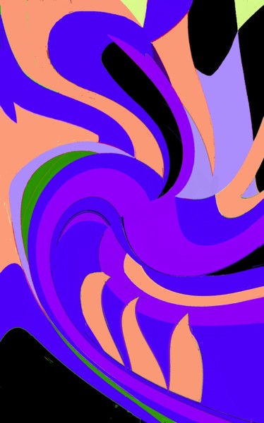 Digital Arts titled "Orange Irish Iris-d…" by Peter Jalesh, Original Artwork, Digital Painting