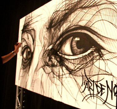 Peinture intitulée "Inked Look" par Art De Noé, Œuvre d'art originale